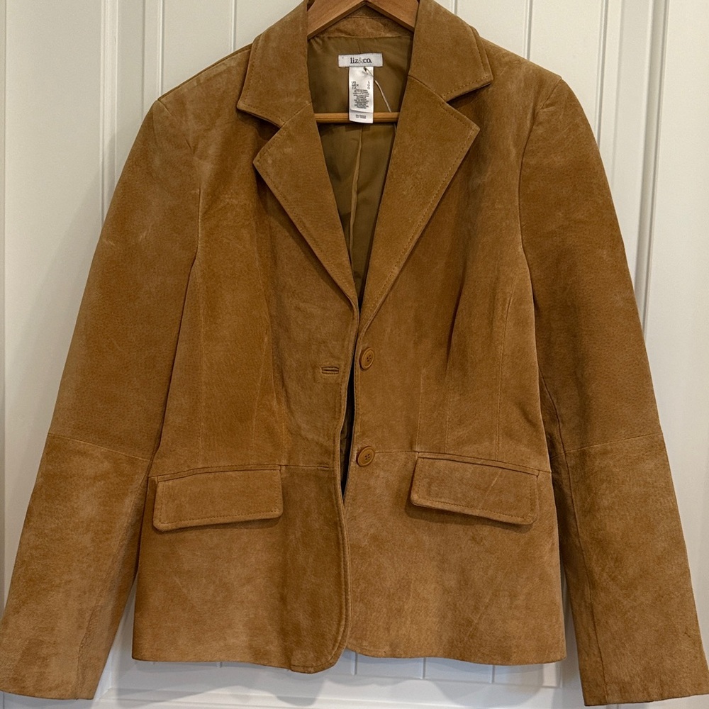 Brown real suede Blazer Jacket